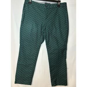 Banana Republic Womens Crop Pants Green Geometric Hampton Fit Size‎ 6P